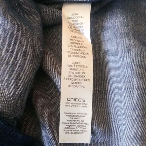 Chico's Zenergy women's size 1 Medium denim bomber jacket - Picture 13 of 14